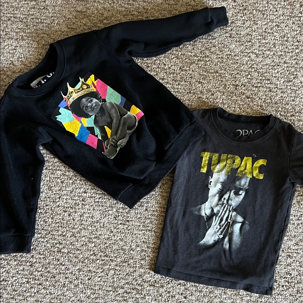 Target Black Kids Sweatshirt & Tee Set with Colorful Crown Graphic